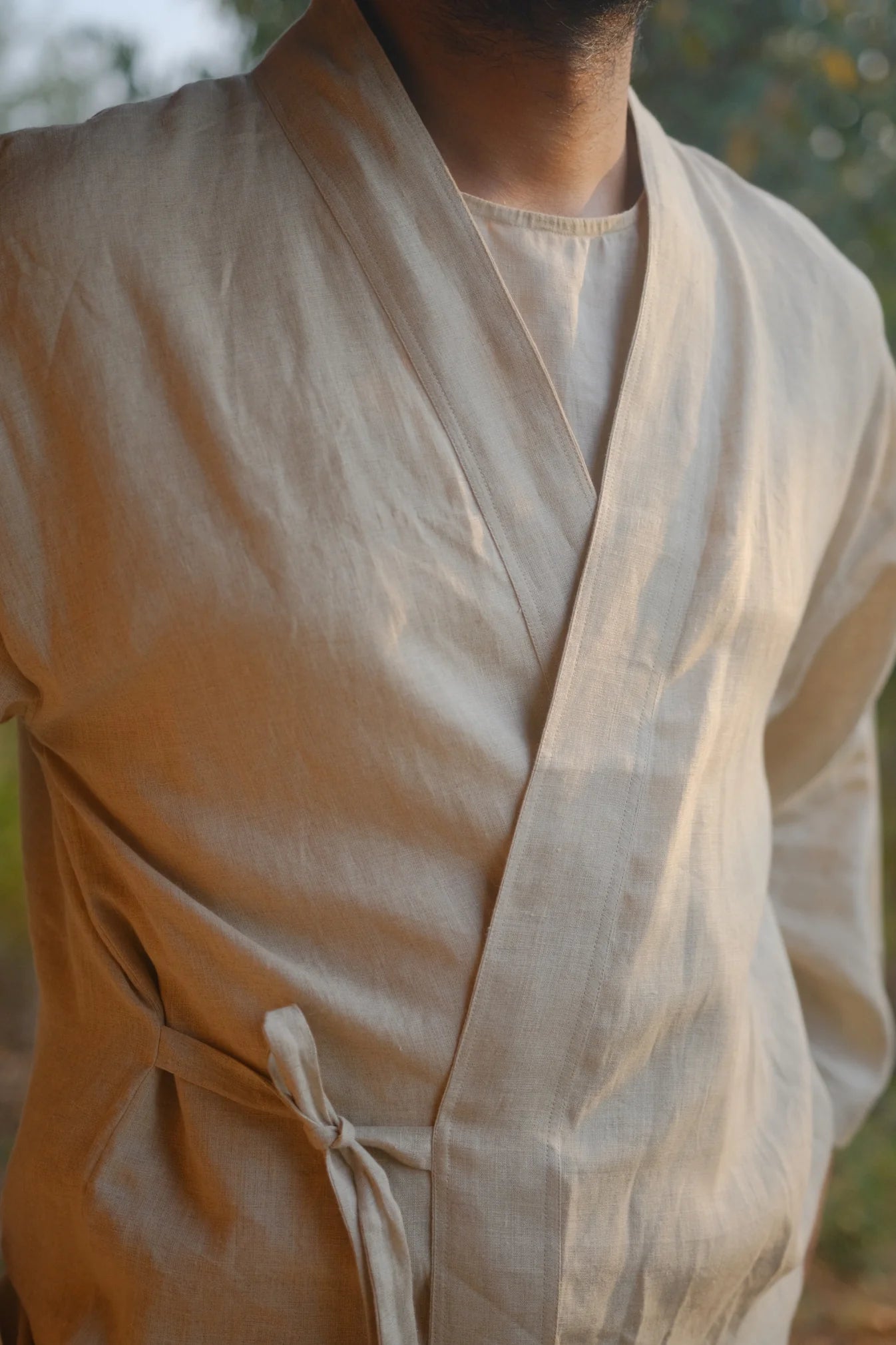 Japanese Samue inspired linen overshirt