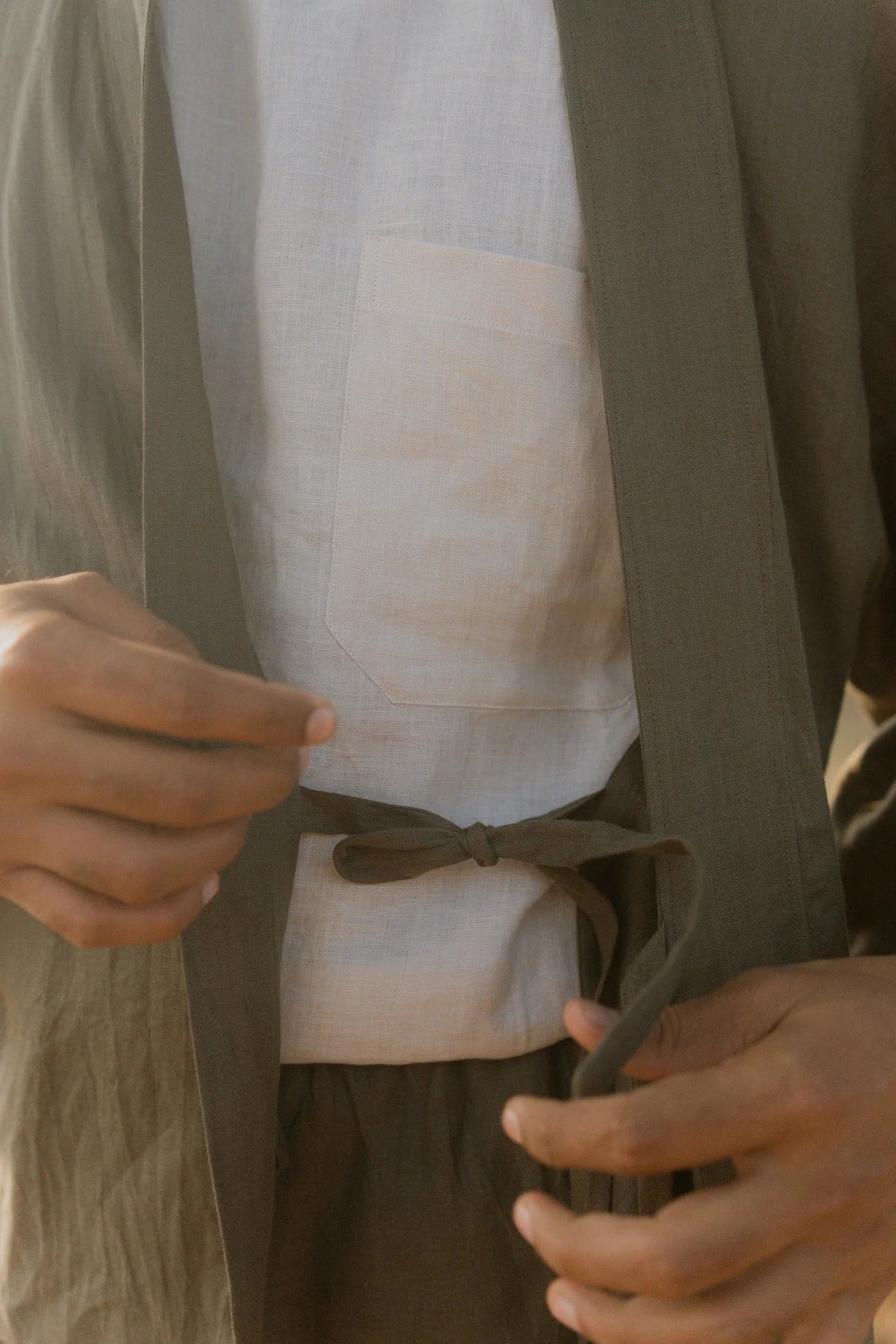 Japanese Samue inspired linen overshirt