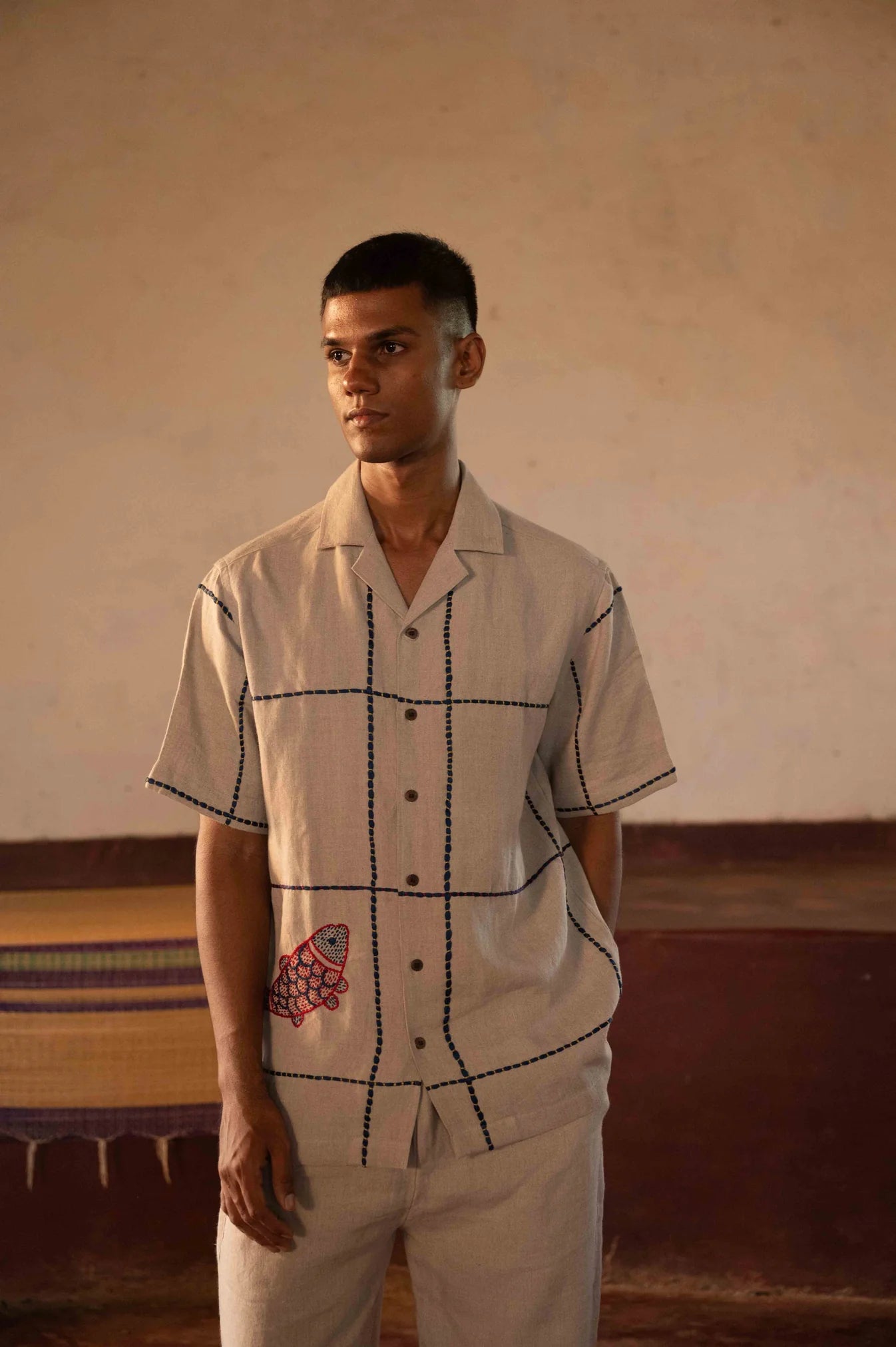 Oh fish! linen shirt