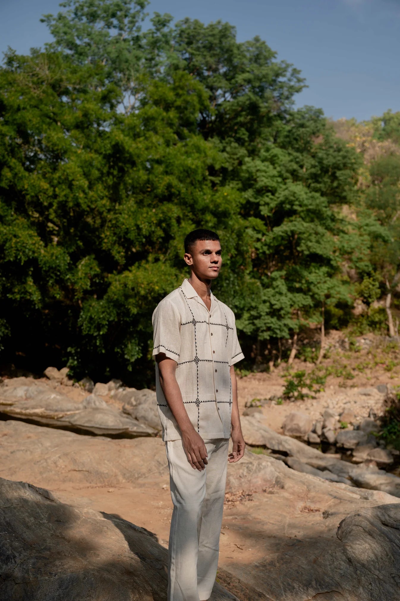 Suf squares hand-woven kala cotton shirt