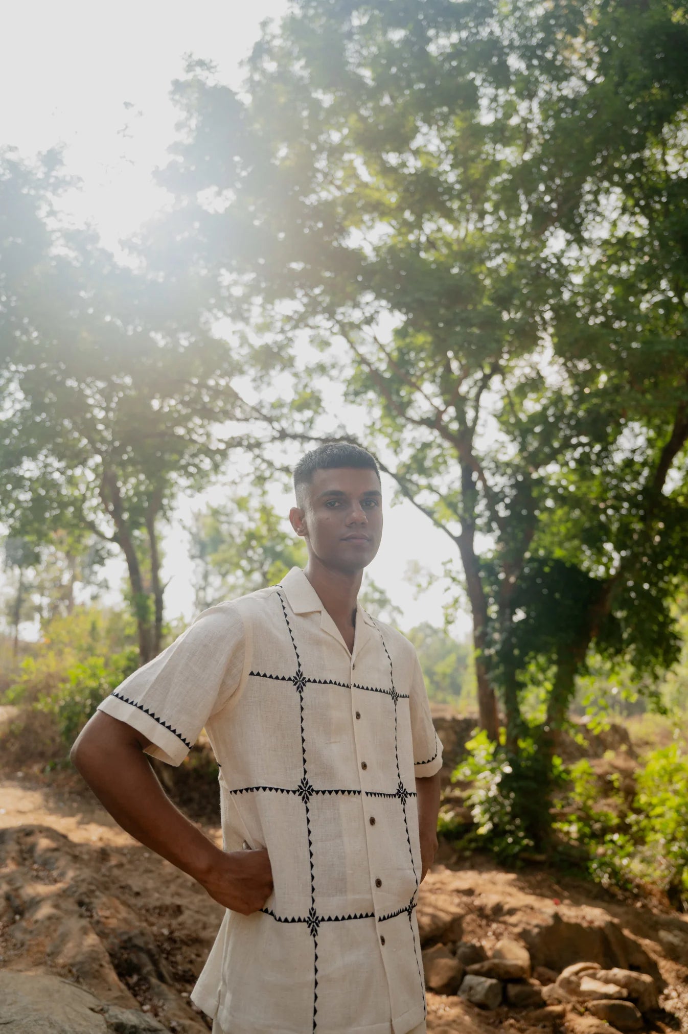 Suf squares hand-woven kala cotton shirt