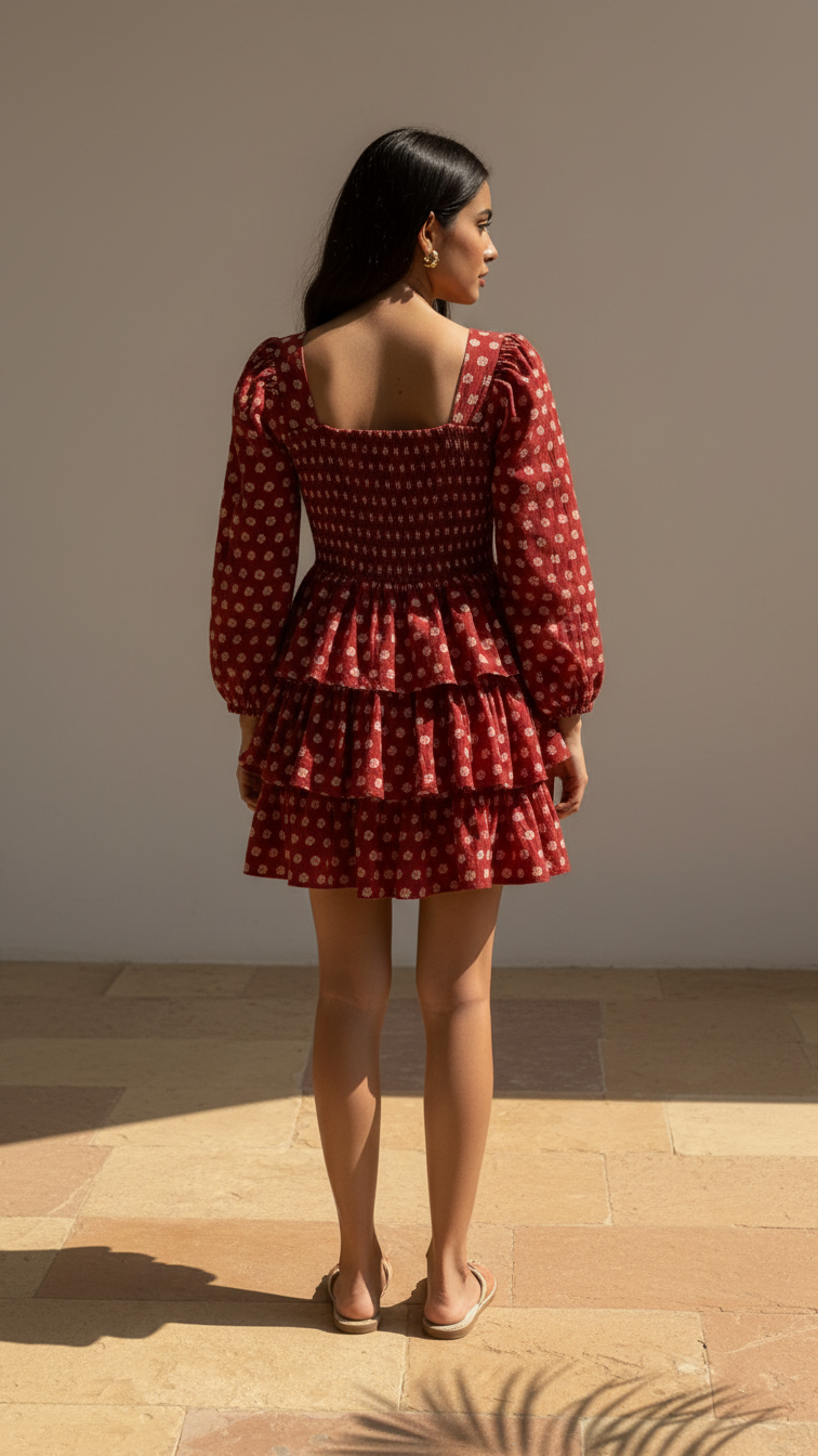 Gul Raas — Hand Block Print Cotton Dress | Indian Artisan Fashion Australia