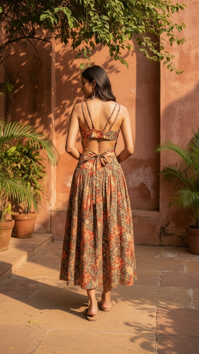 Panna Tara| Hand Block Print Floral Cotton Dress | Indian Artisan Fashion