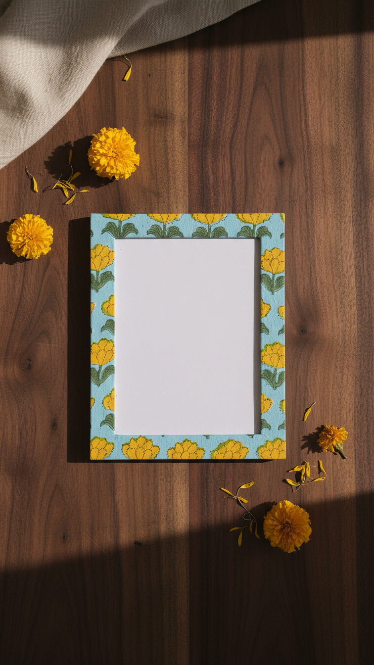 Handmade Block Print Photo Frames