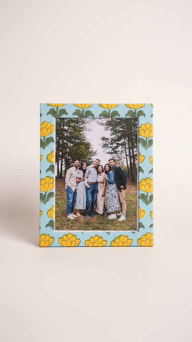 Handmade Block Print Photo Frames