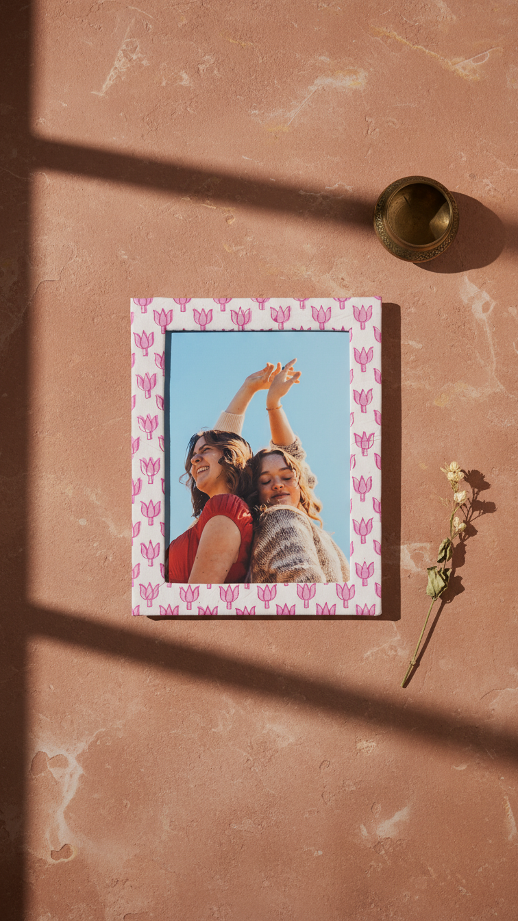 Handmade Block Print Photo Frames
