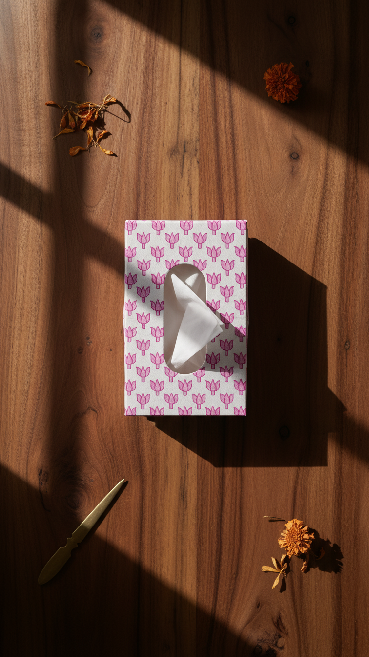 Handmade Block Print Tissue Box Cover | Indian Artisan Home Decor | Australia