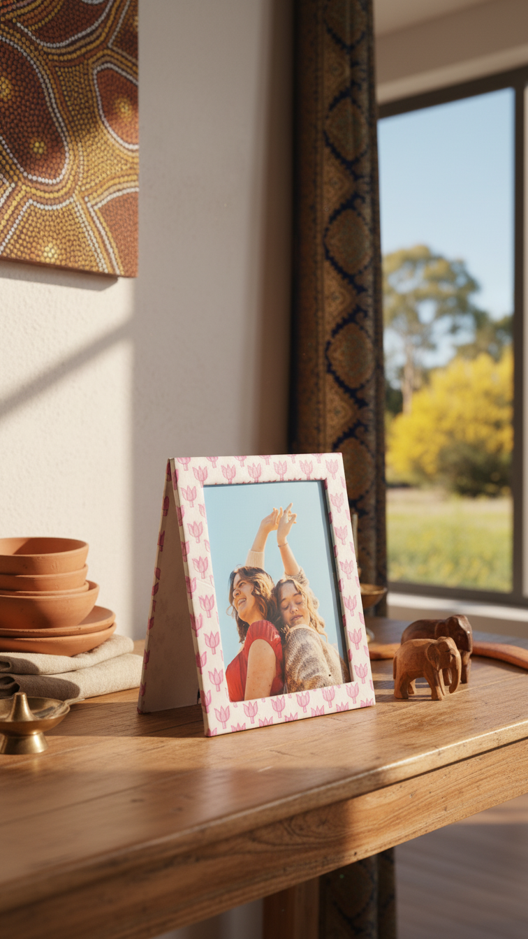 Handmade Block Print Photo Frames