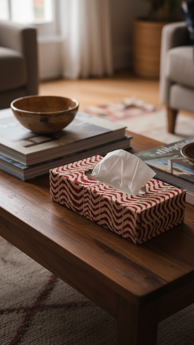 Handmade Block Print Tissue Box Cover | Indian Artisan Home Decor | Australia