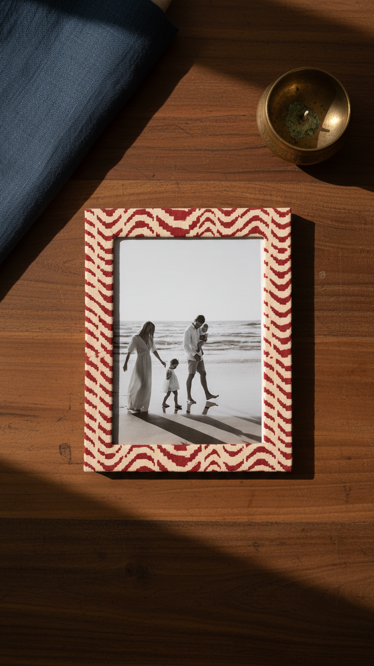 Handmade Block Print Photo Frames