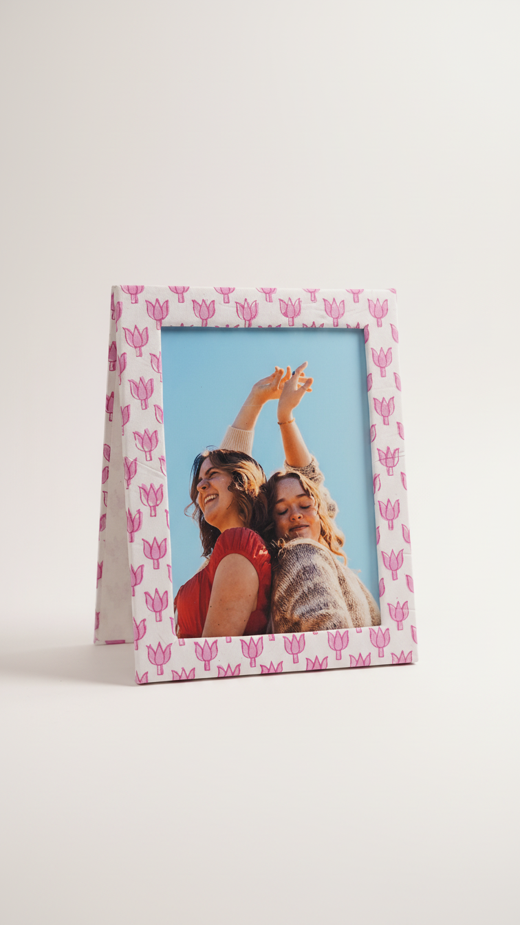 Handmade Block Print Photo Frames