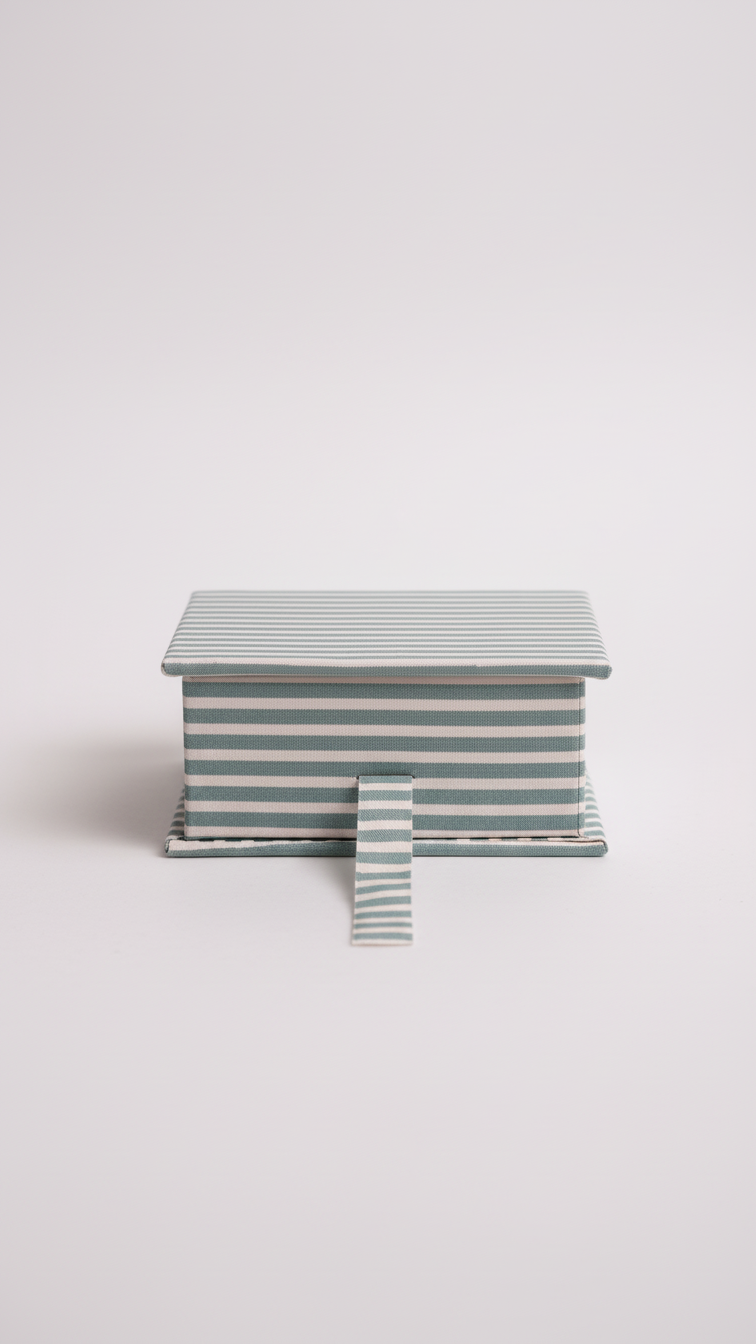 Handmade Block Print Slip Box | Sticky Notes | Indian Artisan Desk Organiser | Unique Gift Australia