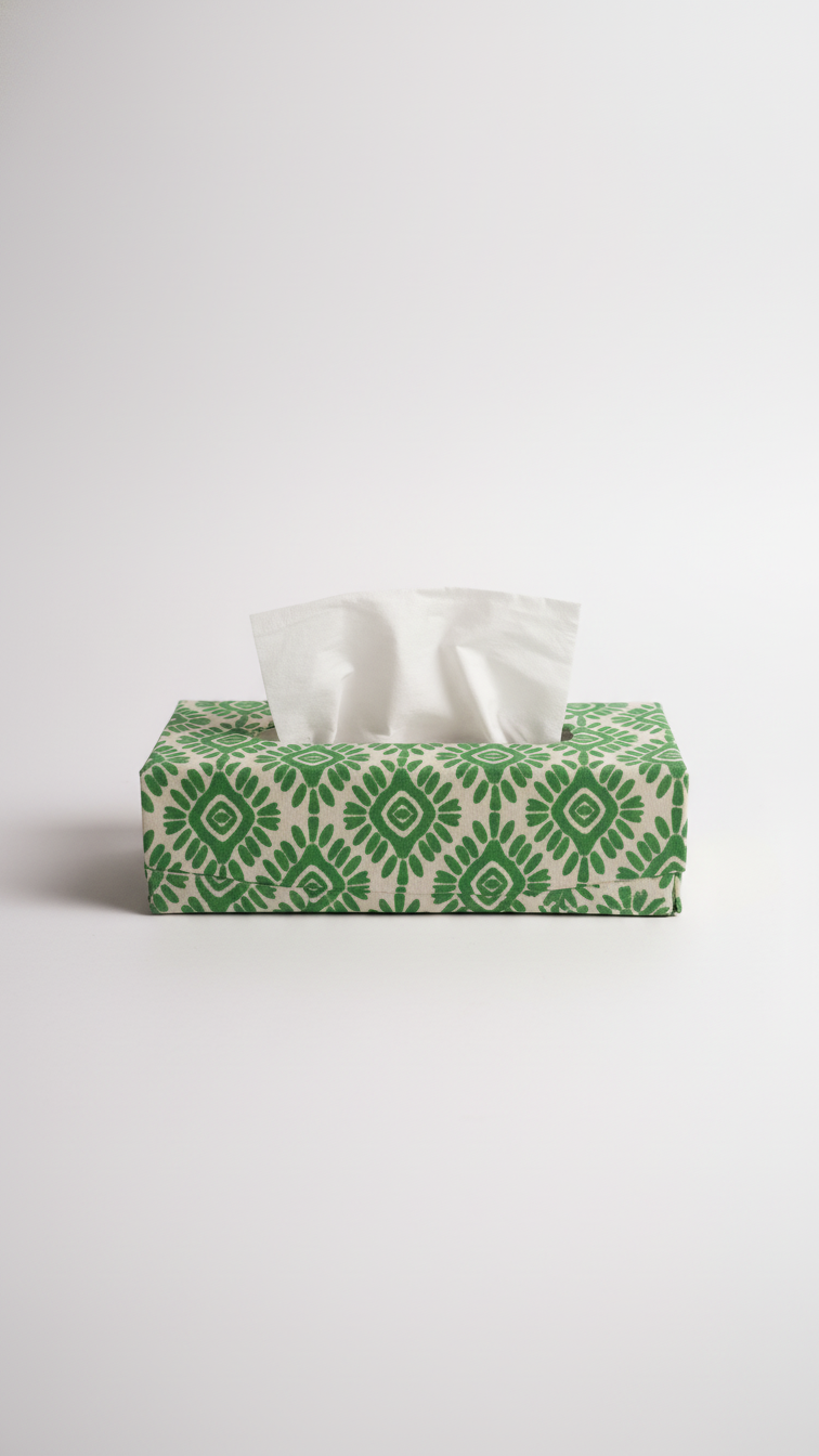 Handmade Block Print Tissue Box Cover | Indian Artisan Home Decor | Australia