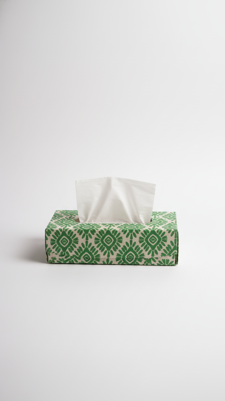 Handmade Block Print Tissue Box Cover | Indian Artisan Home Decor | Australia