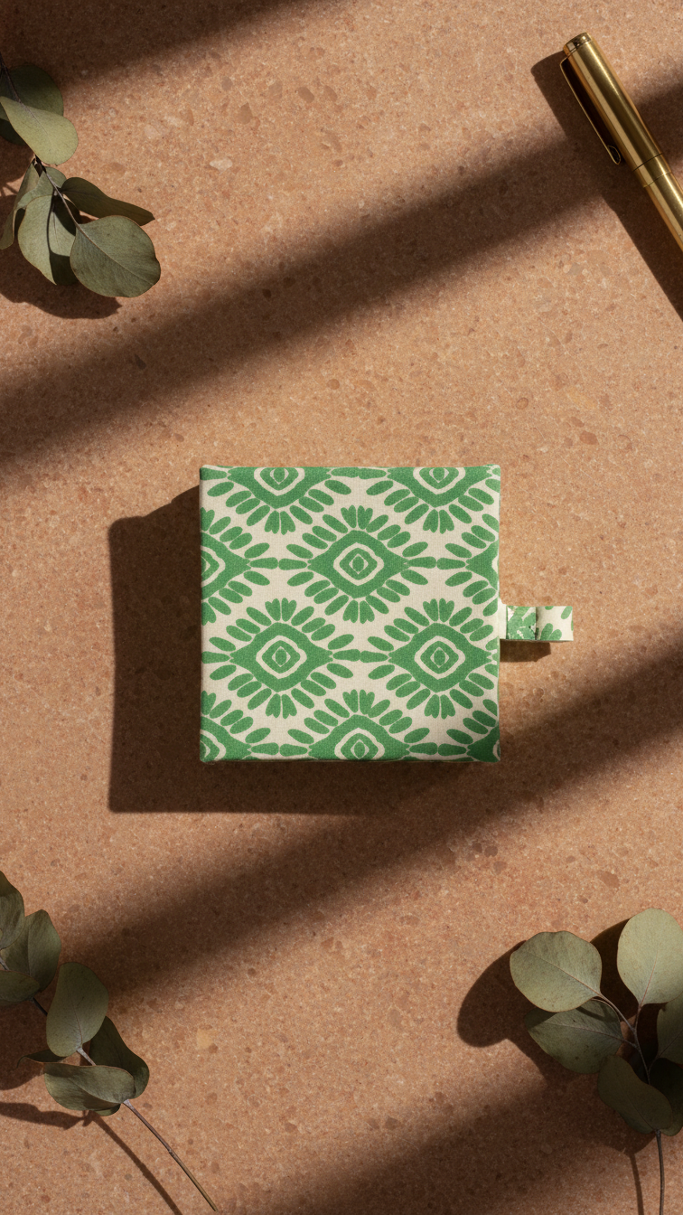 Handmade Block Print Slip Box | Sticky Notes | Indian Artisan Desk Organiser | Unique Gift Australia