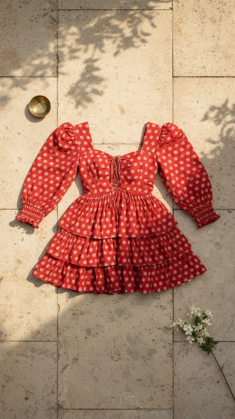 Gul Raas — Hand Block Print Cotton Dress | Indian Artisan Fashion Australia