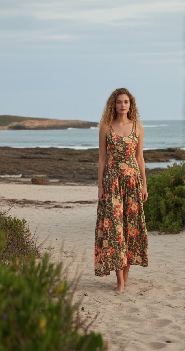 Panna Tara| Hand Block Print Floral Cotton Dress | Indian Artisan Fashion