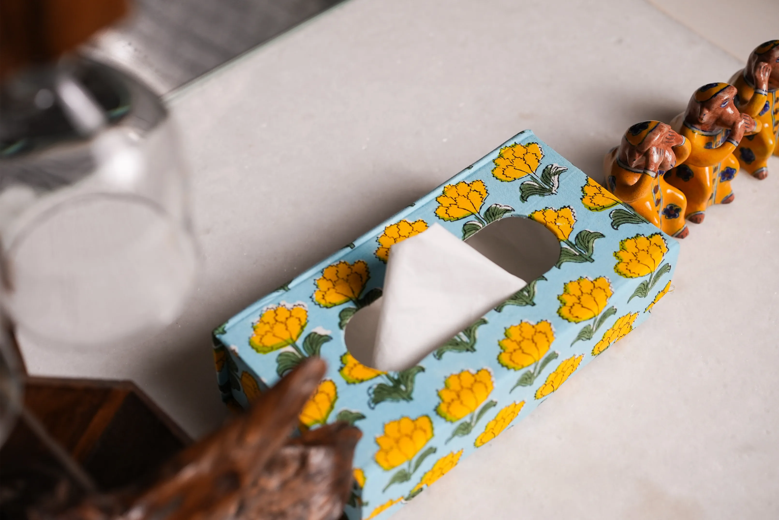 Handmade Blockprint Tissue Box